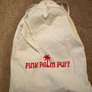 Pink Palm Puff White Tote Bag